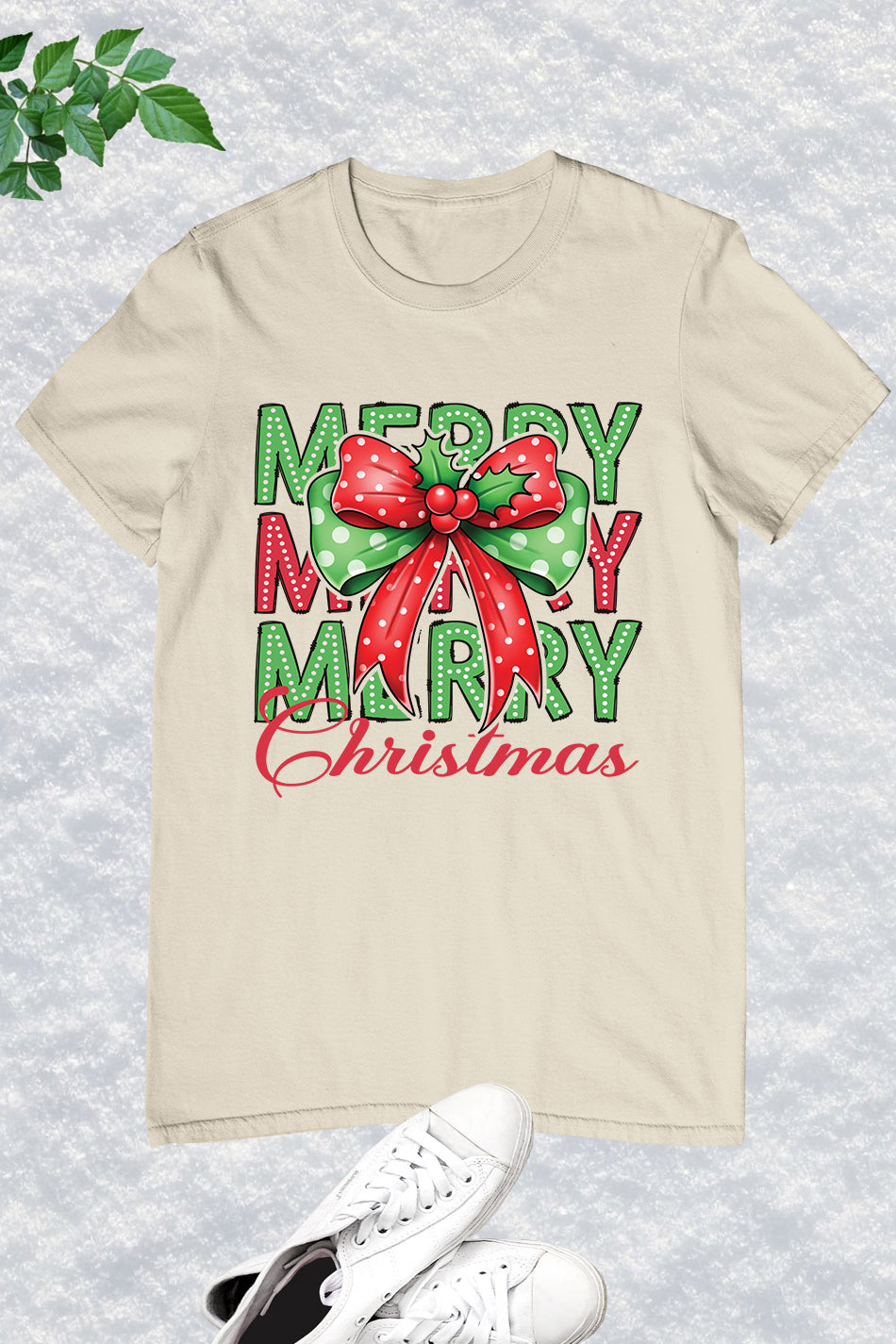 Merry Christmas Coquette Bow Shirt