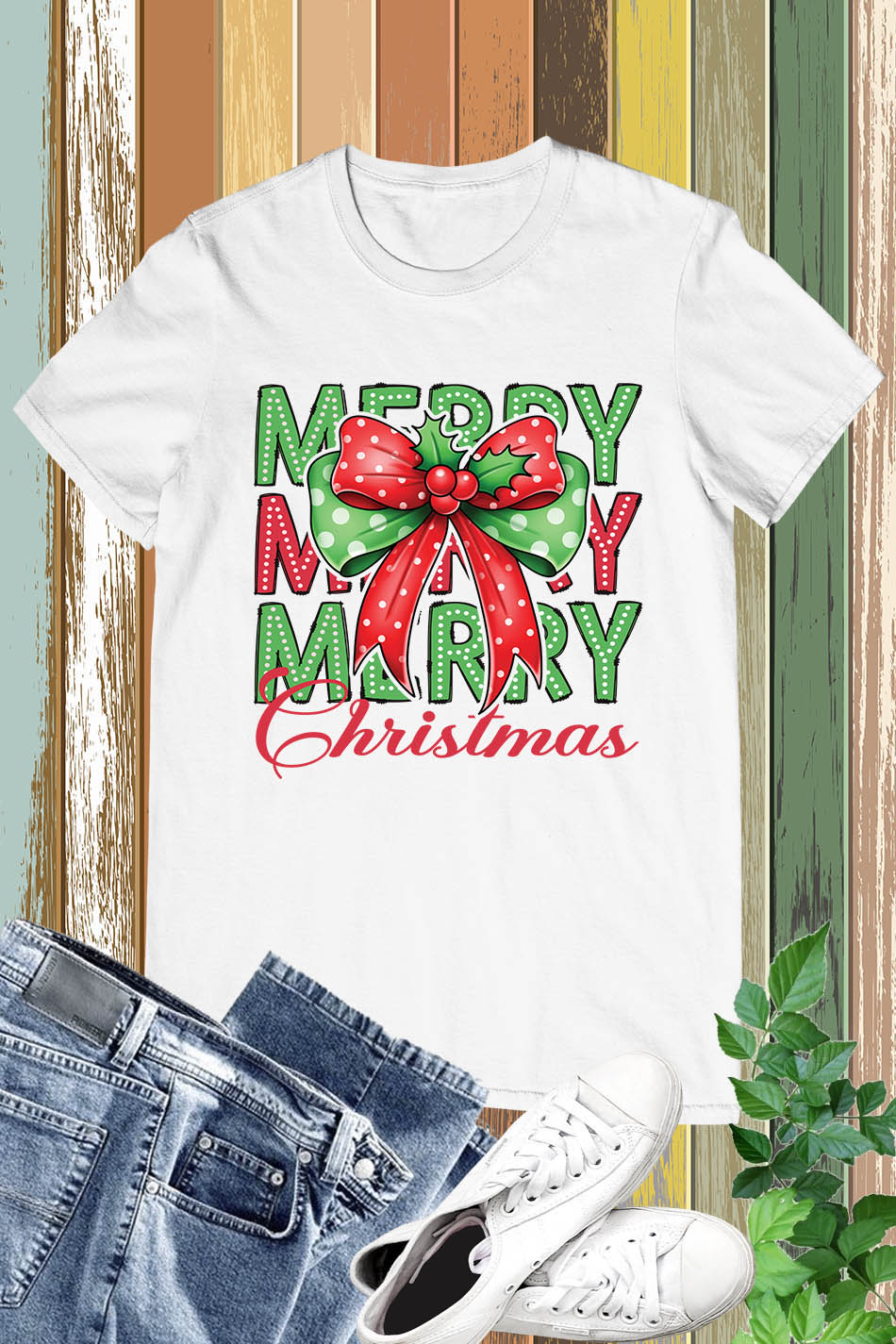 Merry Christmas Coquette Bow Shirt