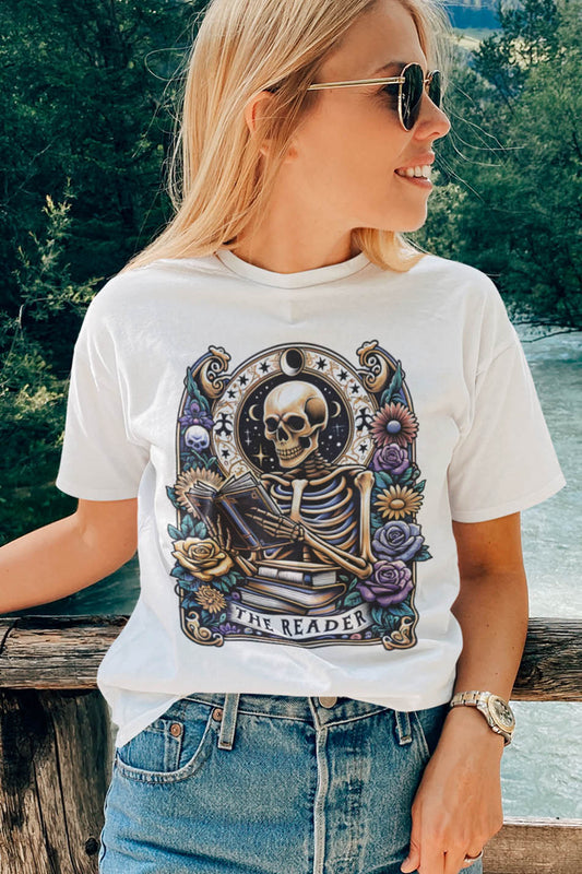 Funny Tarot Card Skeleton Book Lover Shirt