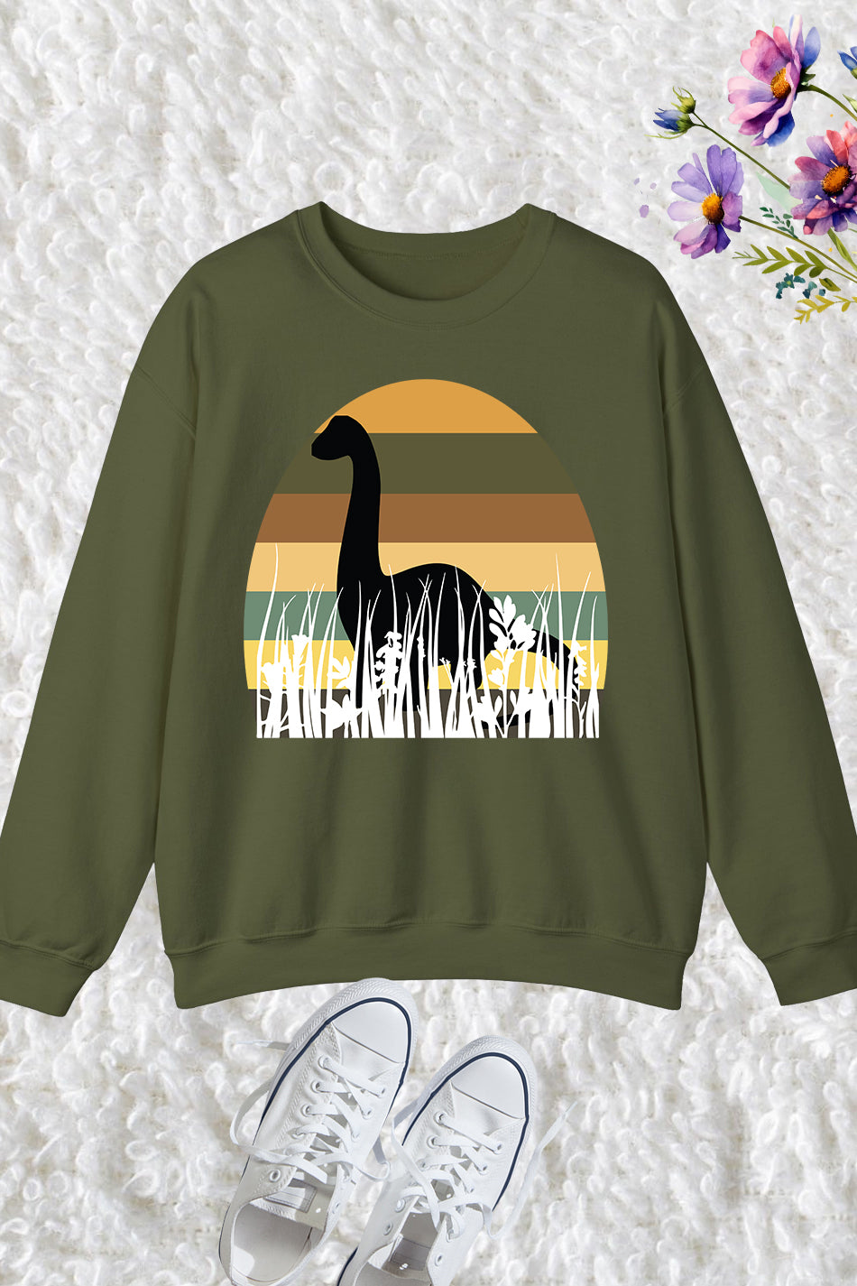 Retro Dinosaur Sweatshirt Adults