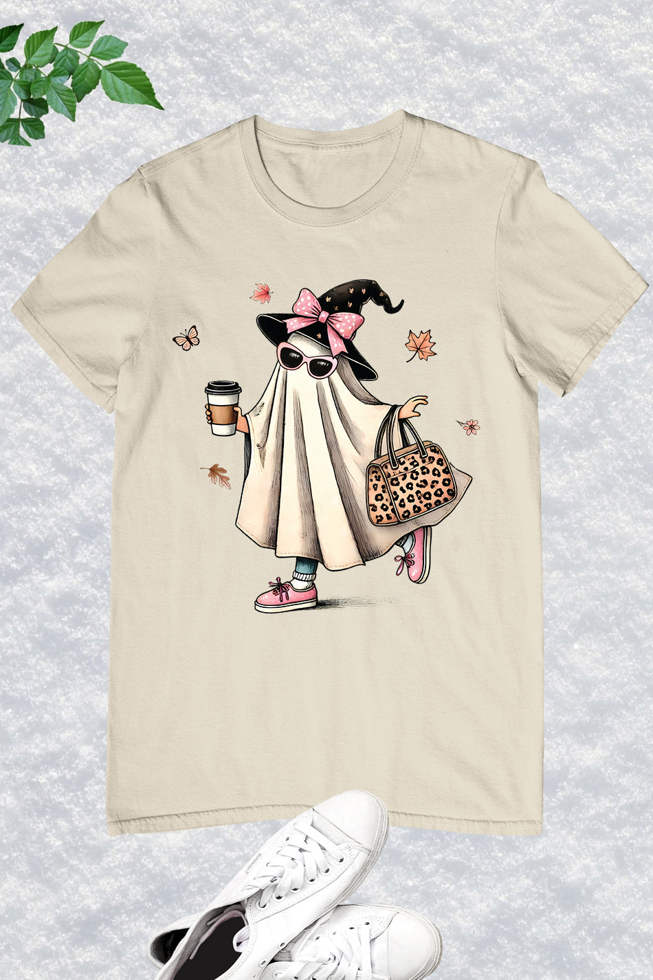 Halloween Fall Cute Ghost & Coffee Shirt