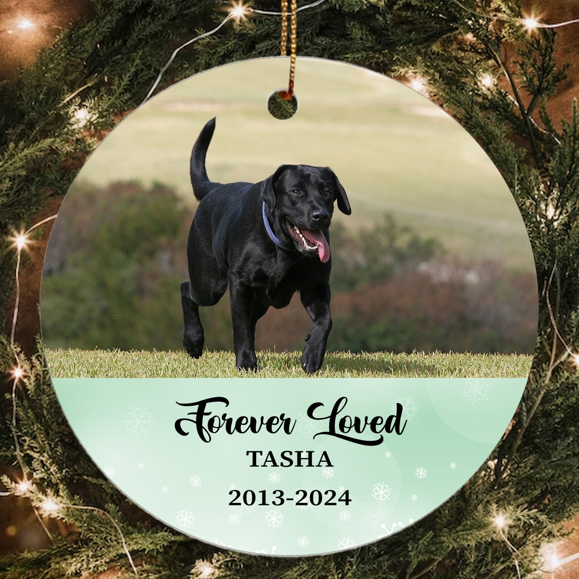 Personalized Dog Lover Forever Love Dog Memorial Bible Verse Ornament