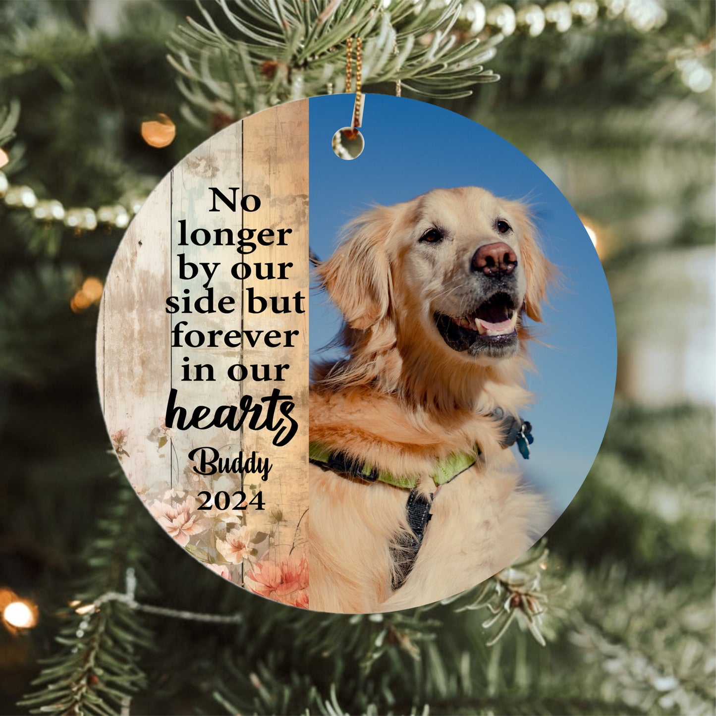 Personalized No Longer By Our Side But Forever In Our Hearts Ornament