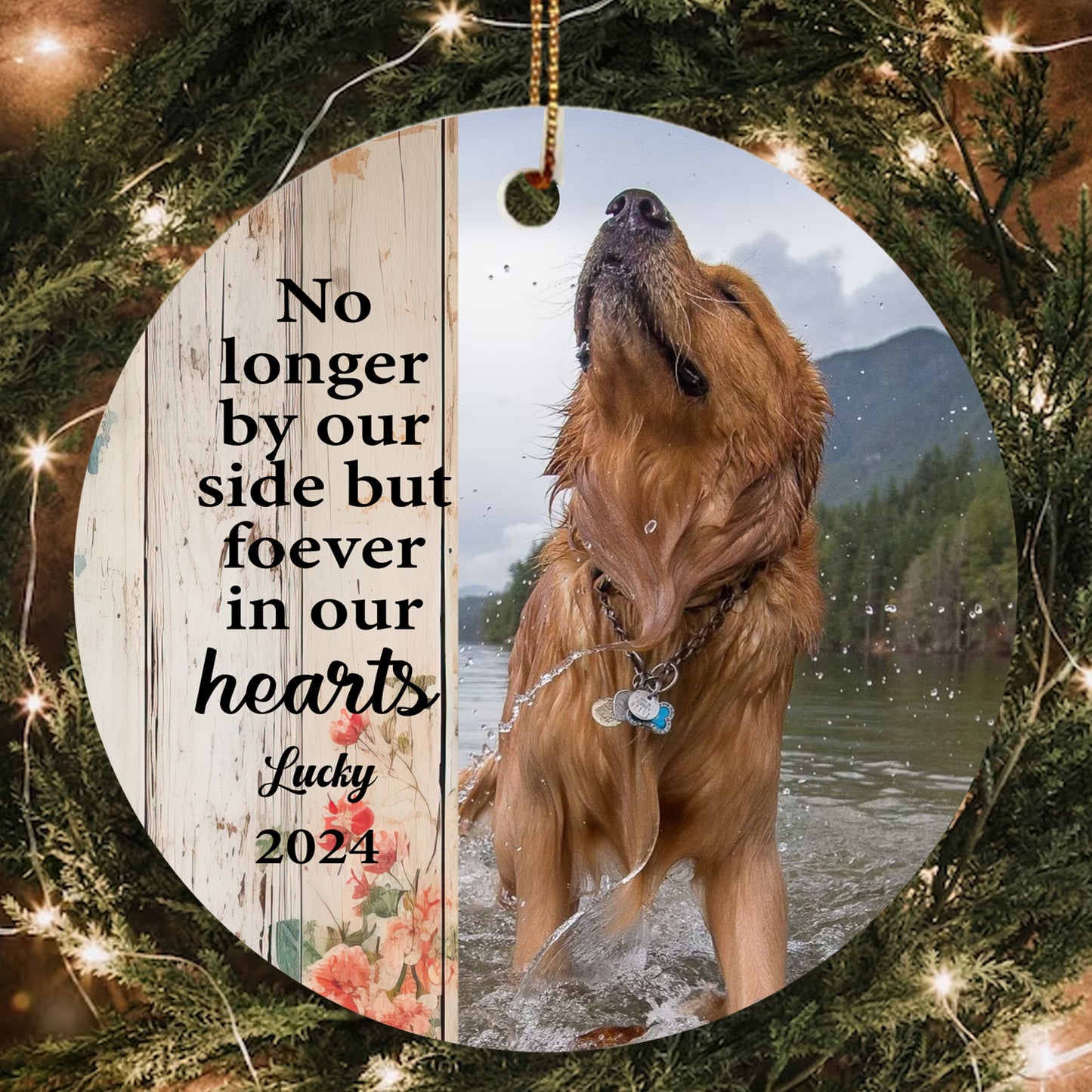 Personalized No Longer By Our Side Forever In Our Hearts Ornament