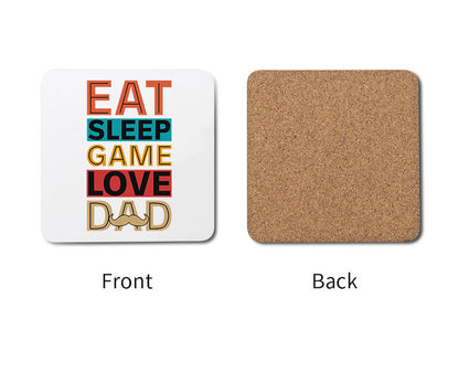 Awesome Eat Some Game Love Dad Lover Funny Custom Fathers Day Coaster