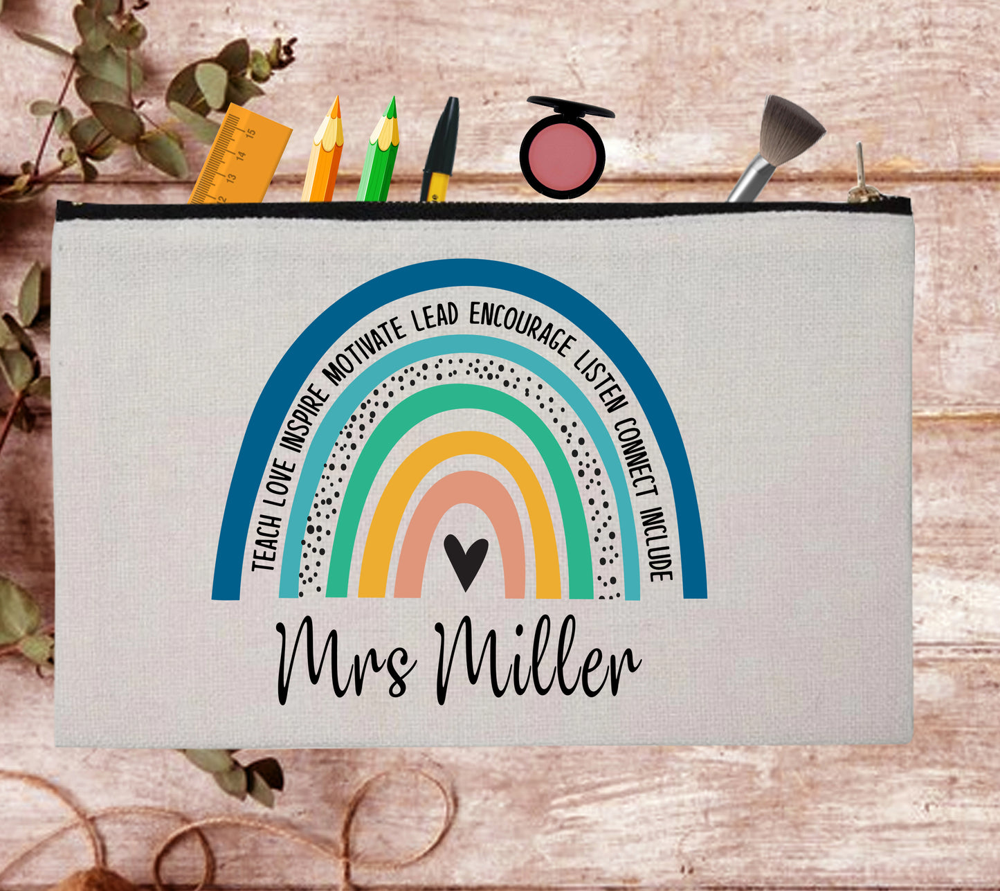 Motivational Custom Teacher Appreciation Gifts Pouch Bag Pencil Case