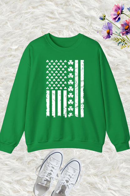 St. Patrick's Day Irish American Flag Vintage Sweatshirt