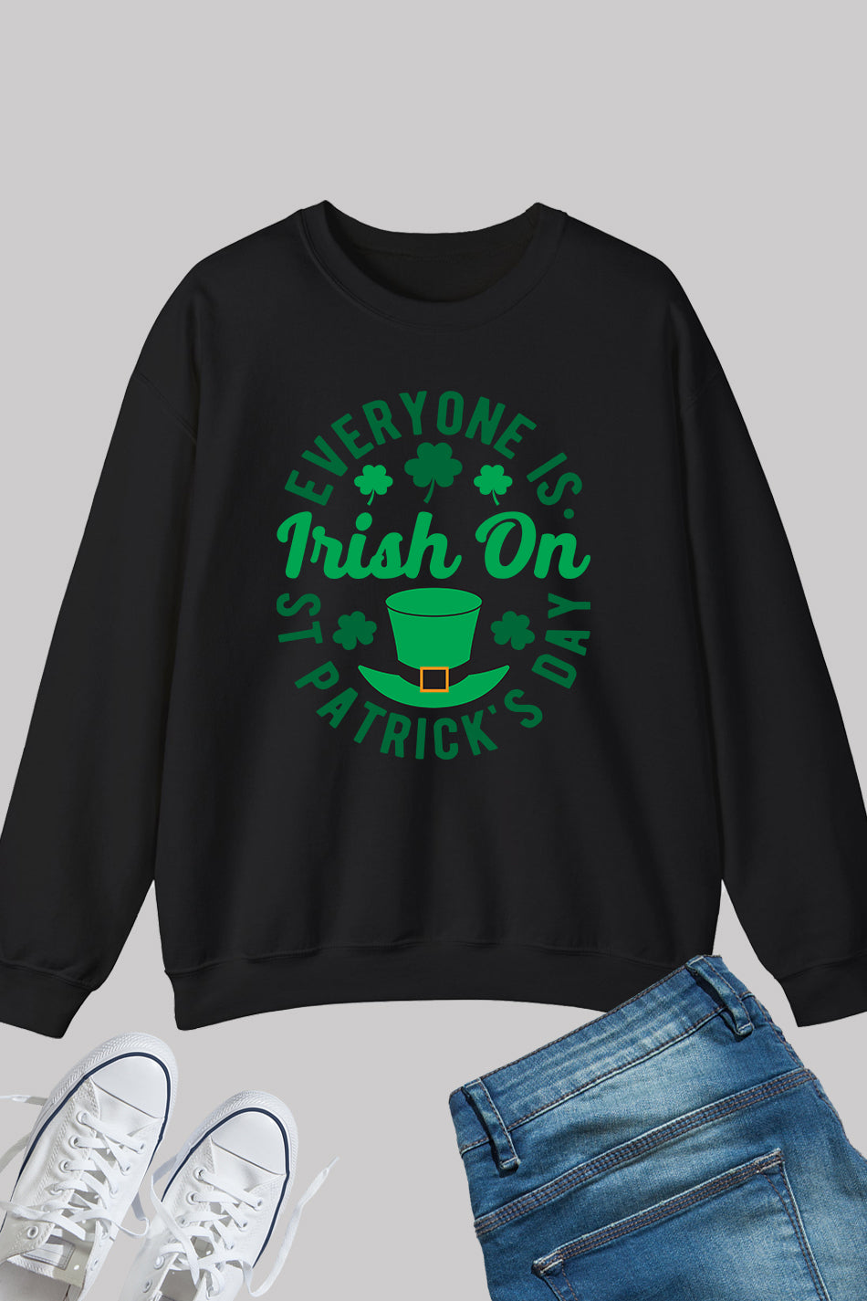 Funny Irish St Patricks Day Clover Paddys Pattys Lucky Sweatshirt