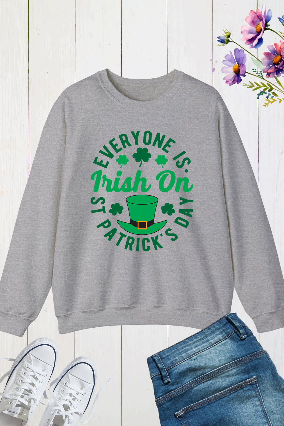 Funny Irish St Patricks Day Clover Paddys Pattys Lucky Sweatshirt