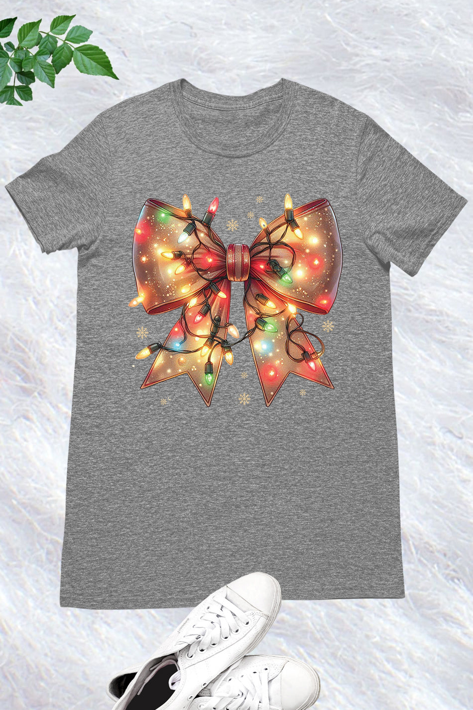 Christmas Light Coquette Bow Shirt