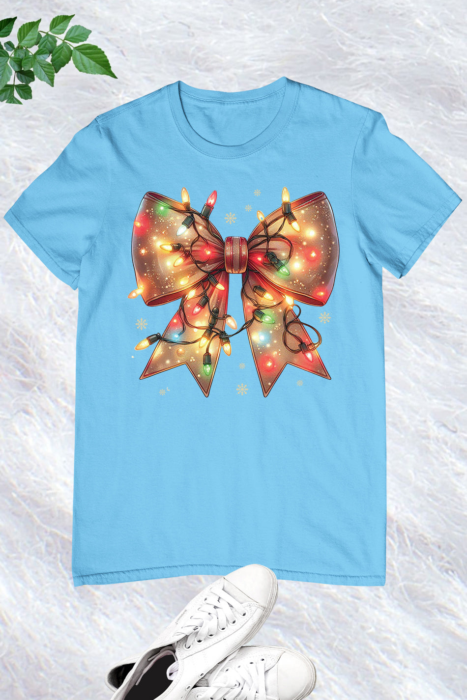 Christmas Light Coquette Bow Shirt