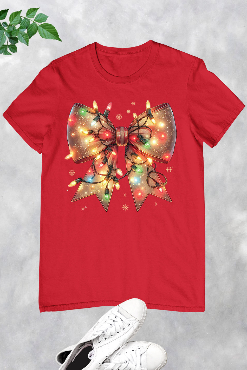 Christmas Light Coquette Bow Shirt