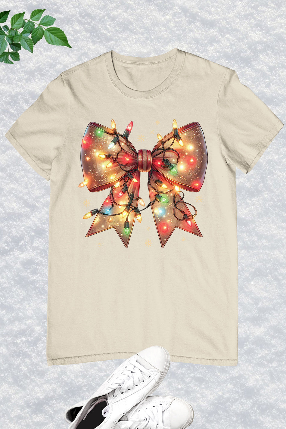 Christmas Light Coquette Bow Shirt