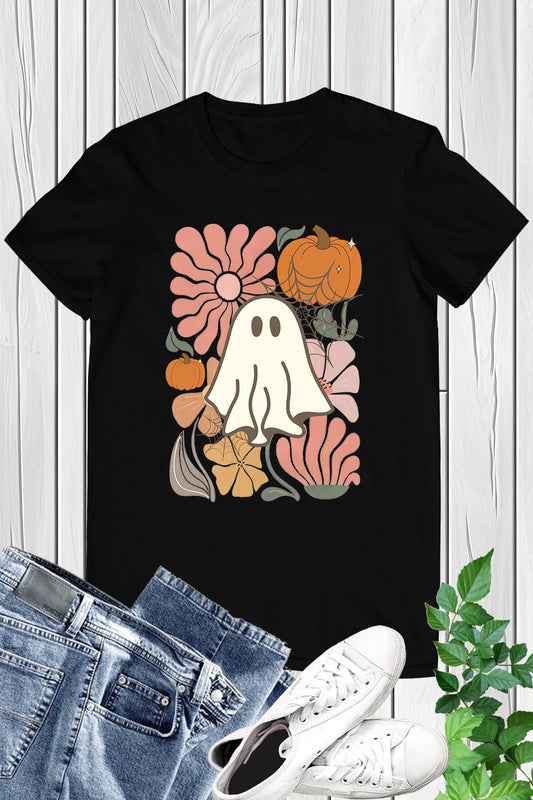 Boho Floral Fall Pink Ghost Shirt