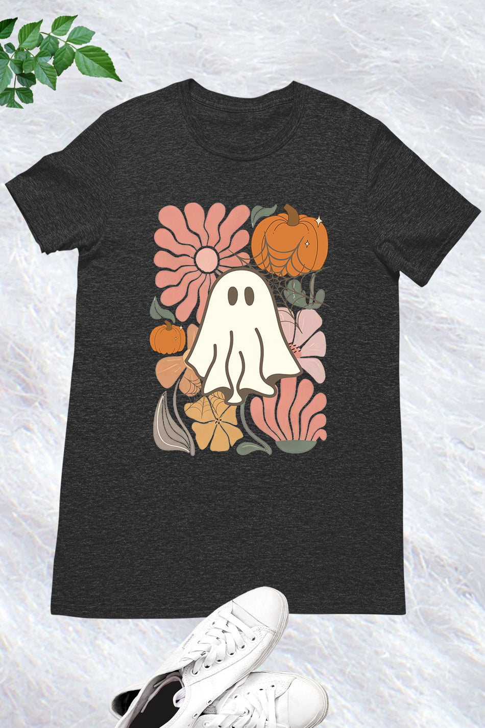 Boho Floral Fall Pink Ghost Shirt