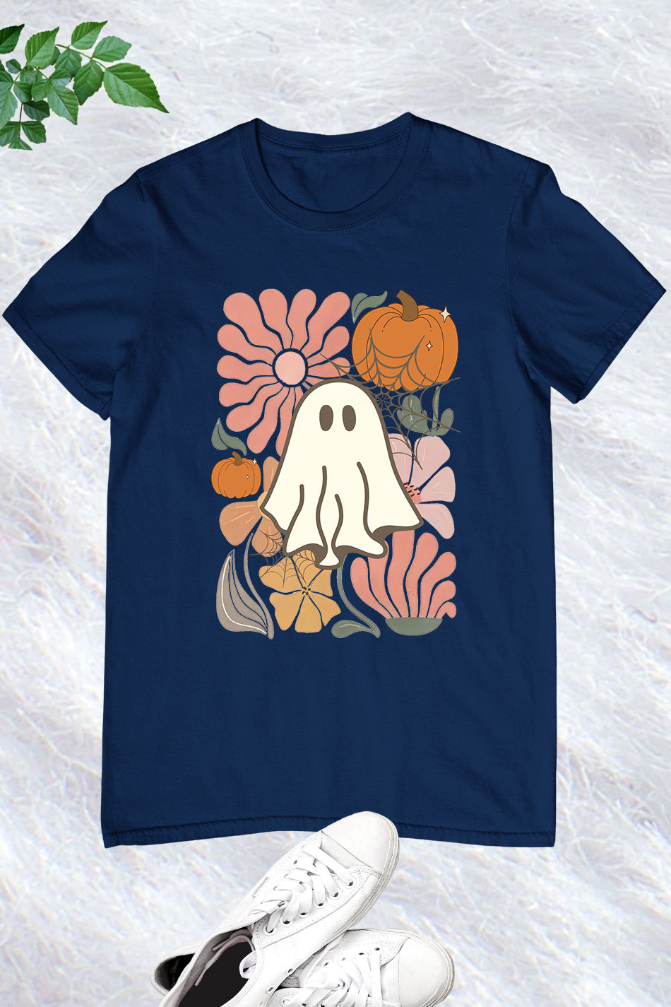 Boho Floral Fall Pink Ghost Shirt