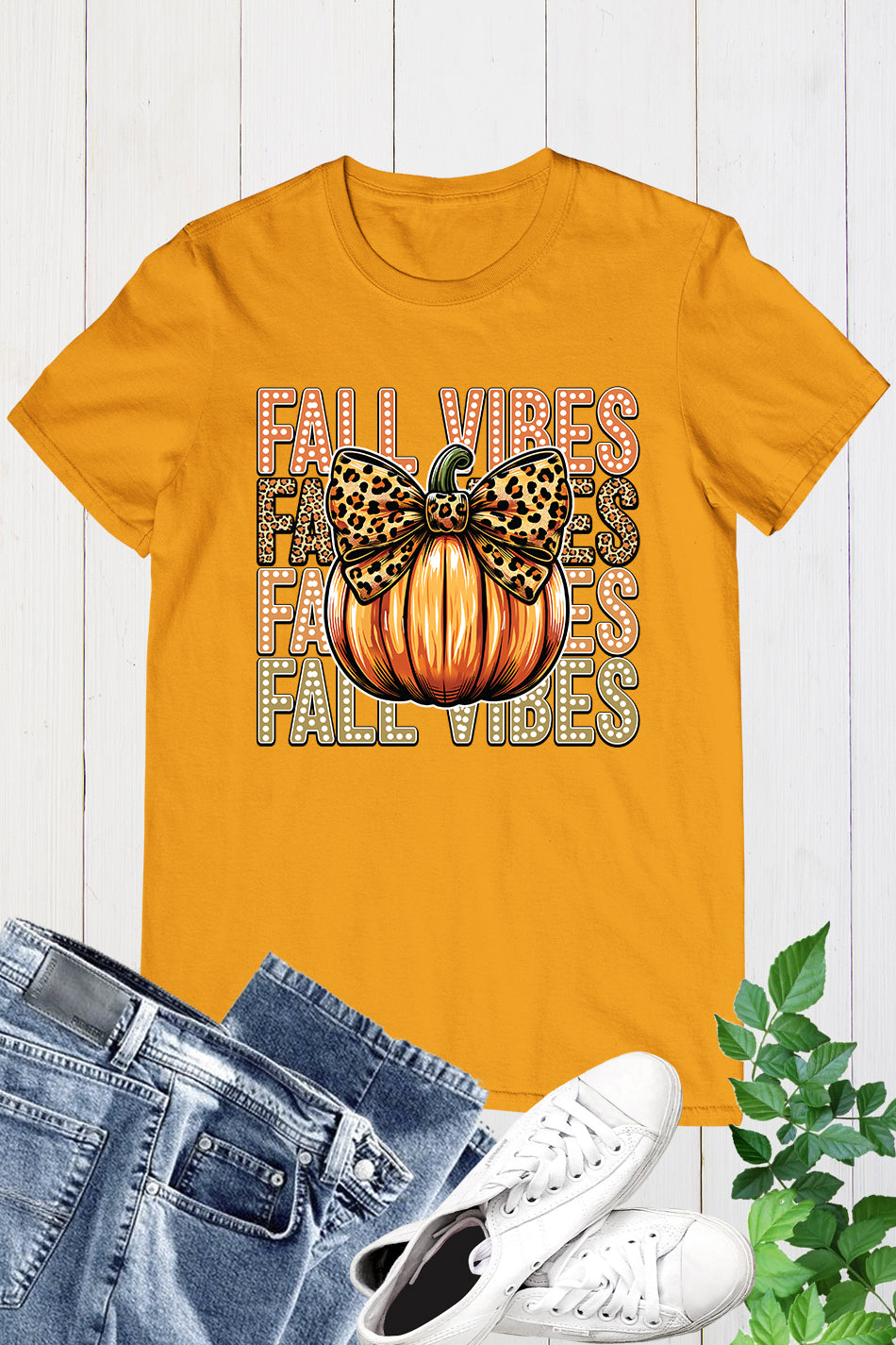 Retro Fall Vibes Pumpkin Bow Shirt