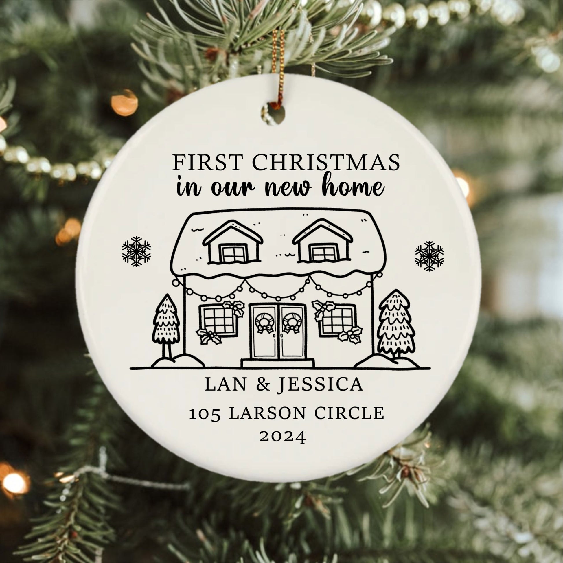 First Christmas In Our New Home Bible Verse Faith Jesus Lover Ornament