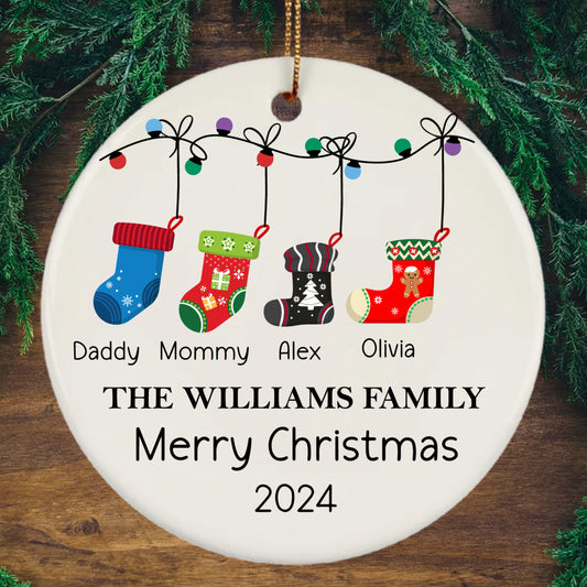 Personalized The Williams Family Merry Christmas 2024 Daddy Ornament