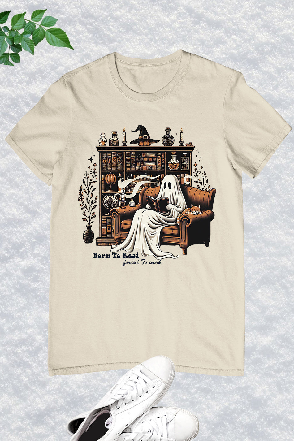 Born to Read forced to Work Ghost T Shirt