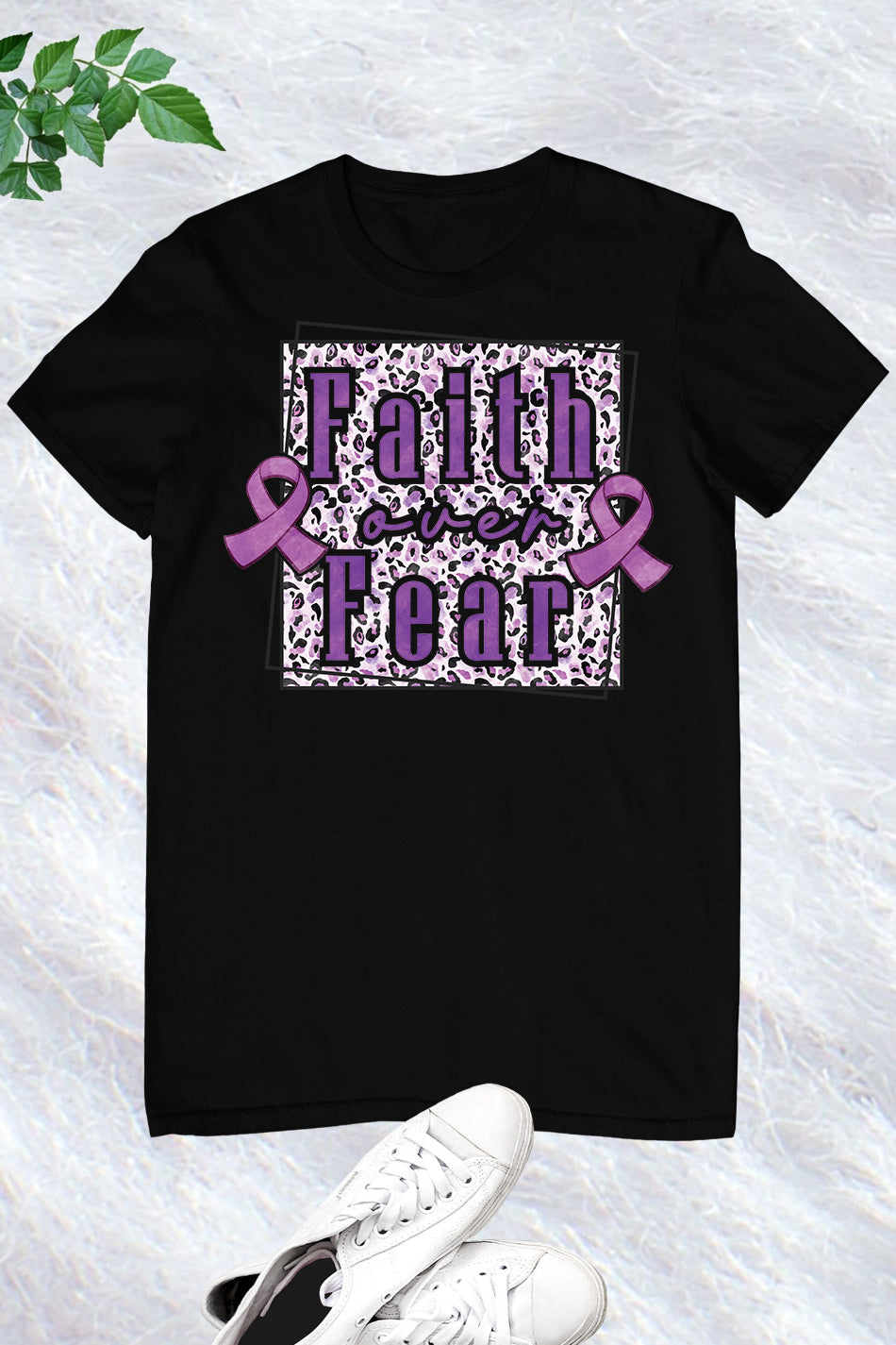 Faith Over Fear Purple Ribbon Shirt