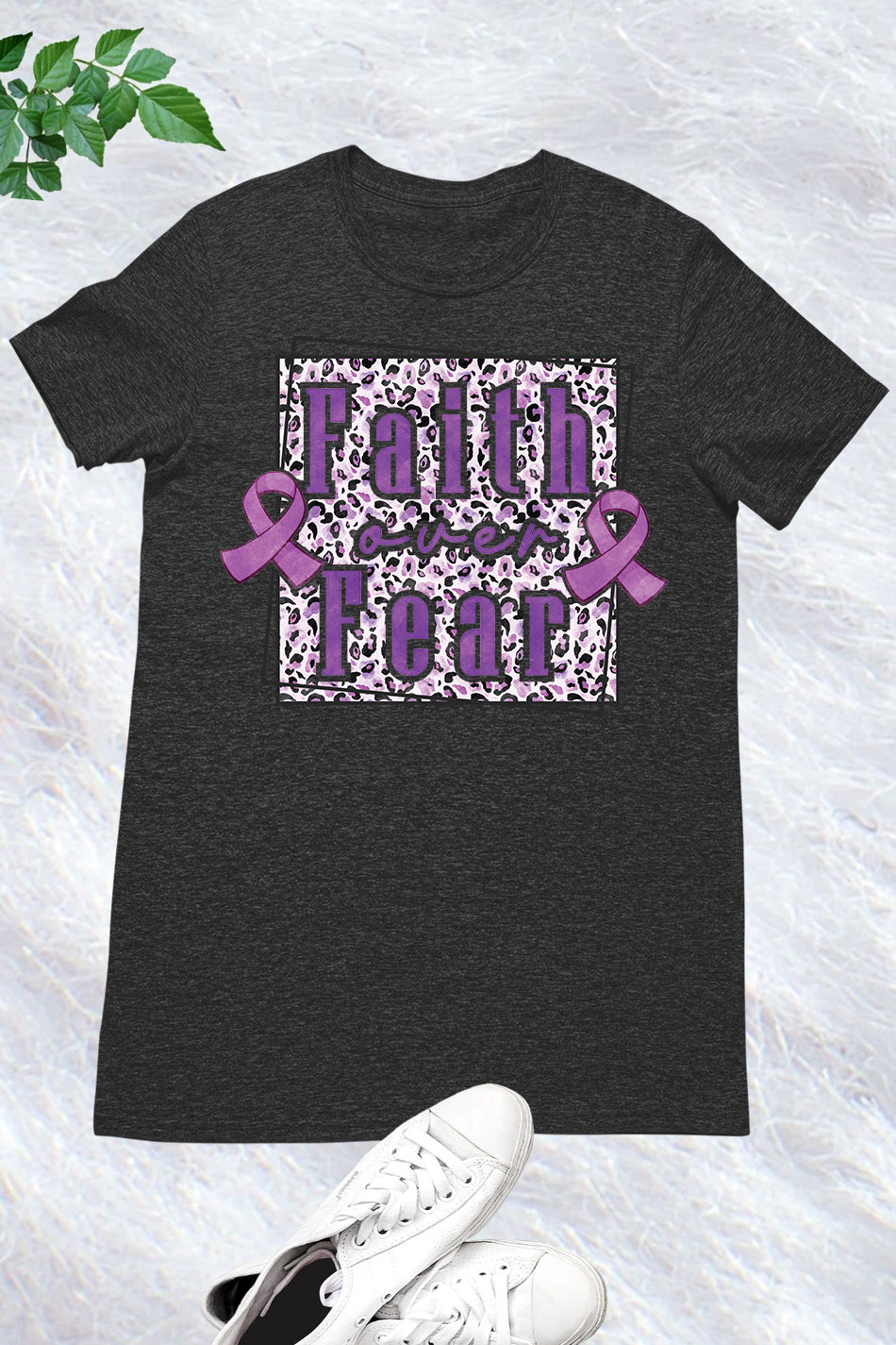 Faith Over Fear Purple Ribbon Shirt