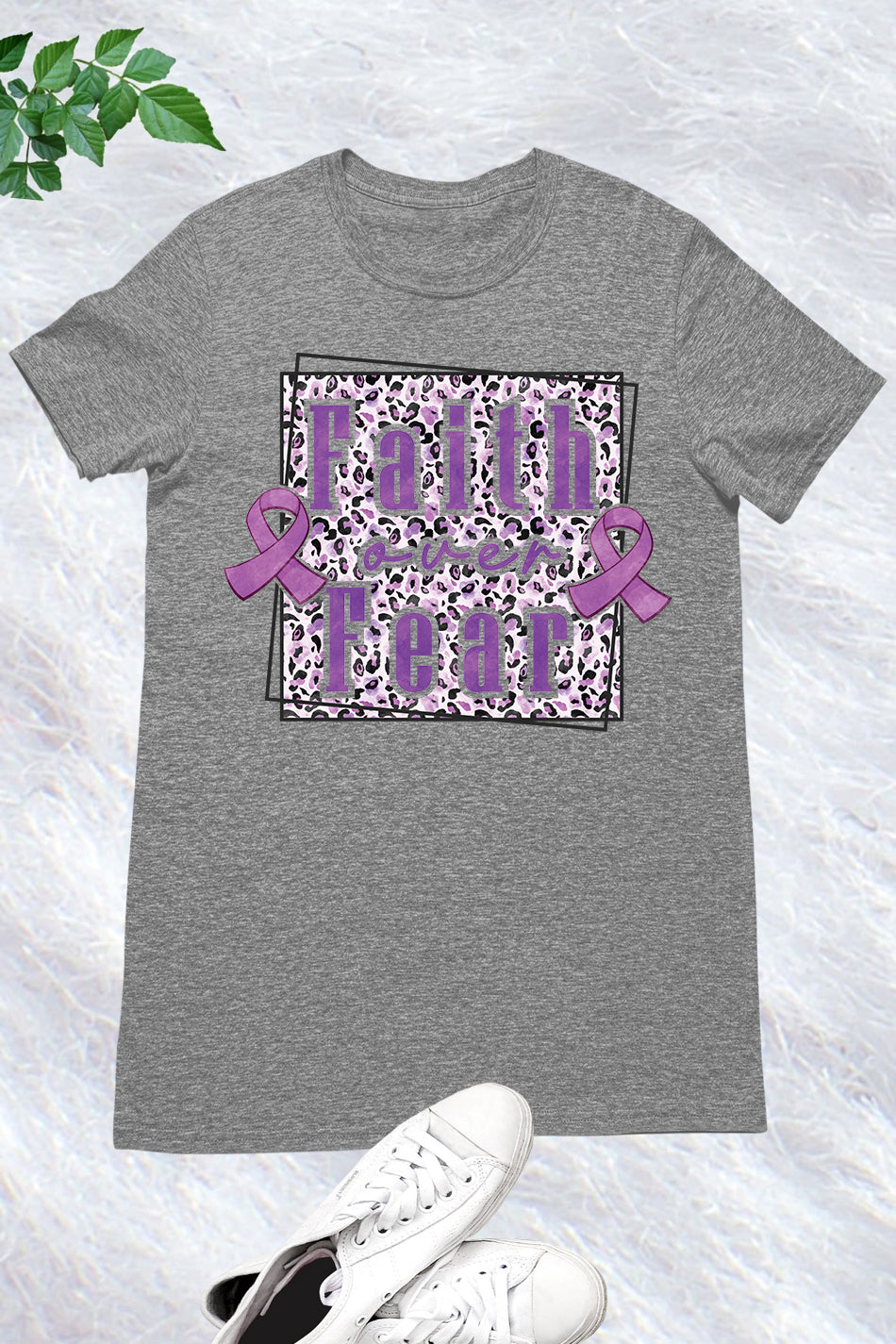 Faith Over Fear Purple Ribbon Shirt