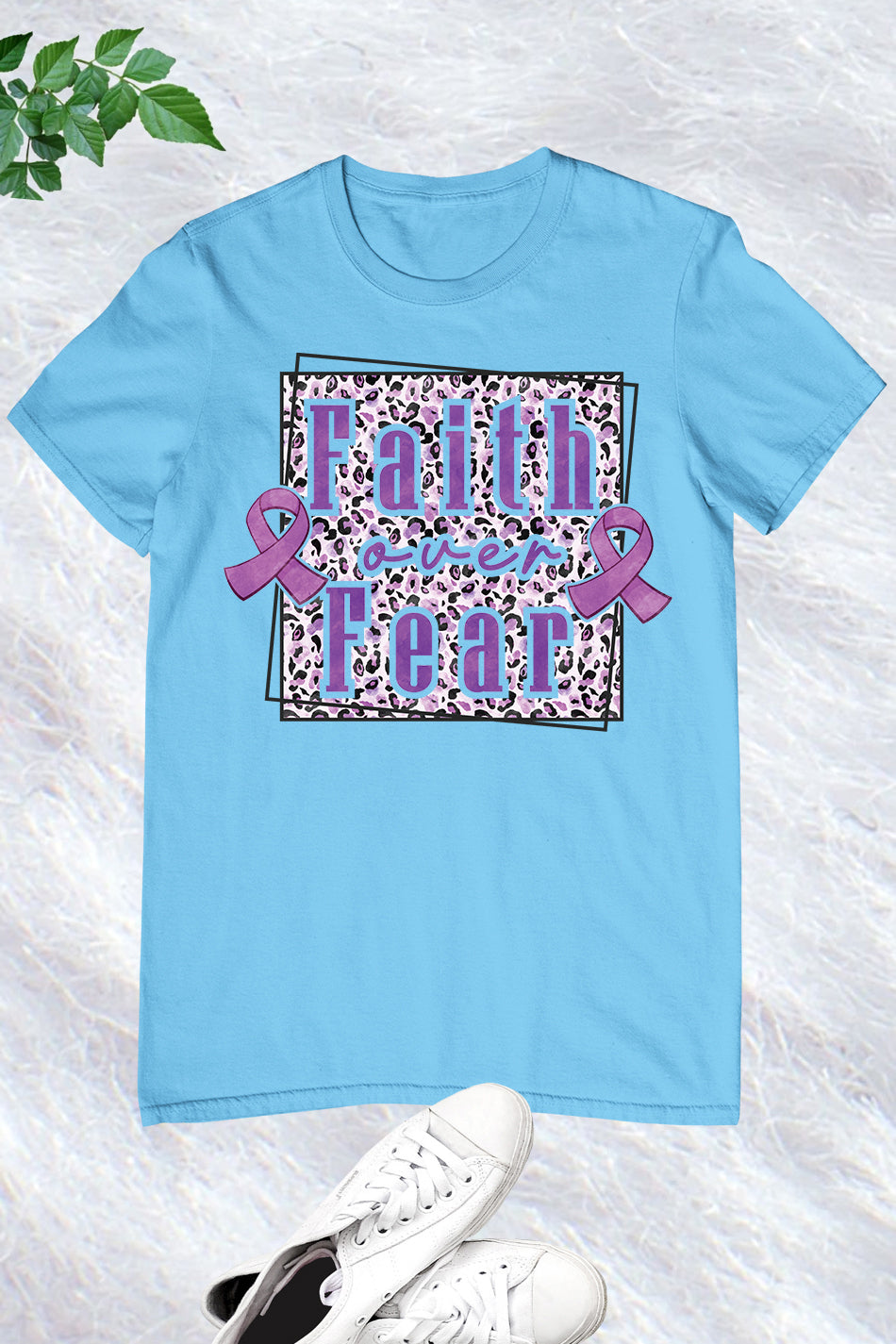 Faith Over Fear Purple Ribbon Shirt