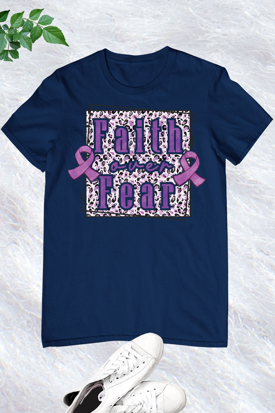 Faith Over Fear Purple Ribbon Shirt