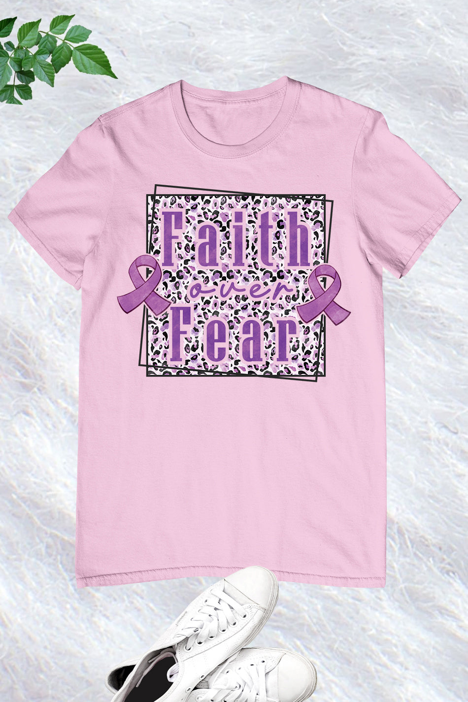 Faith Over Fear Purple Ribbon Shirt