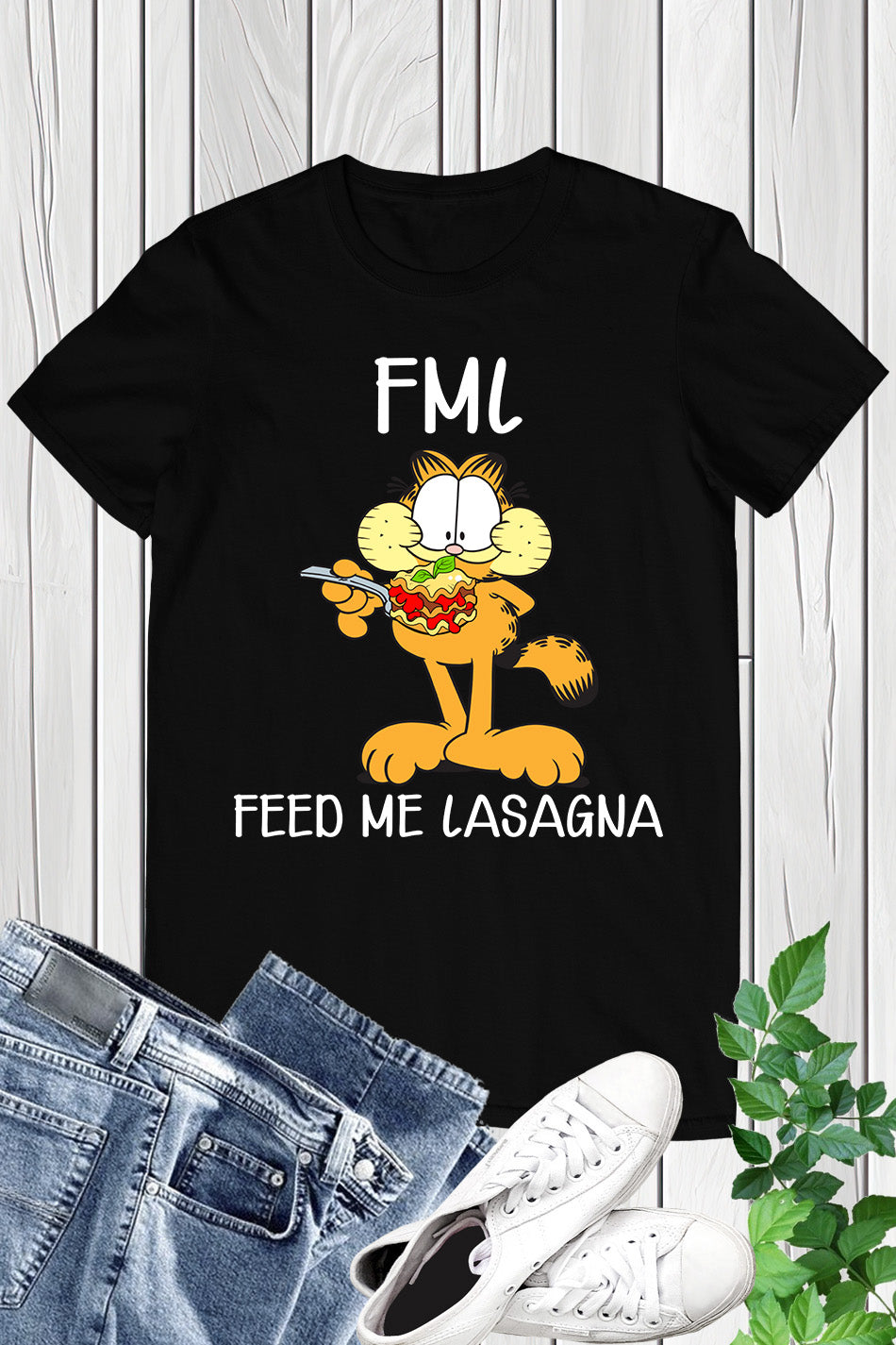 Feed Me Lasagna Garfield FML Shirt