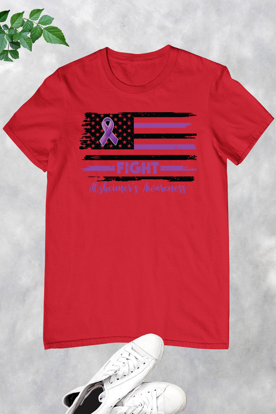 Fight Alzheimer USA Flag T Shirts