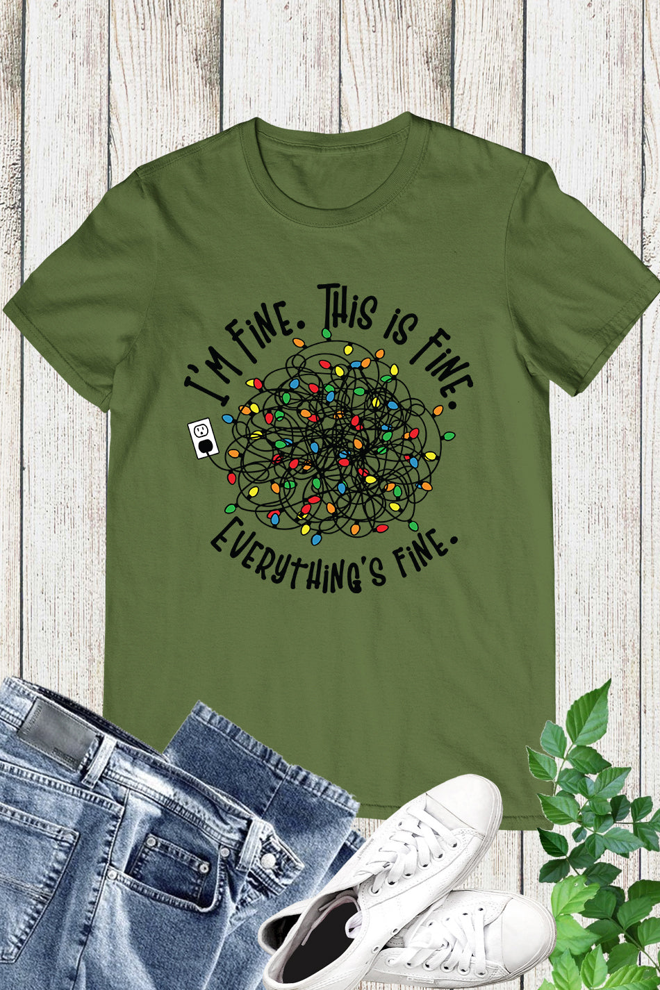 Everything is Fine Funny Christmas Shirt