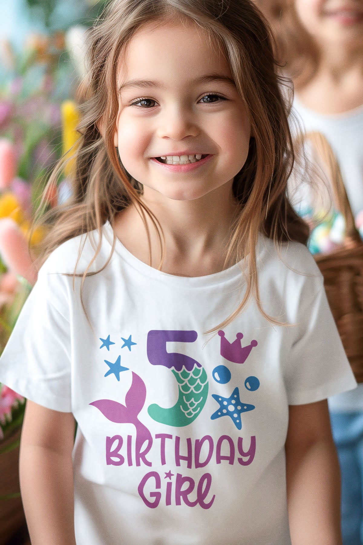 5th Birthday Girl  Mermaid T Shirts