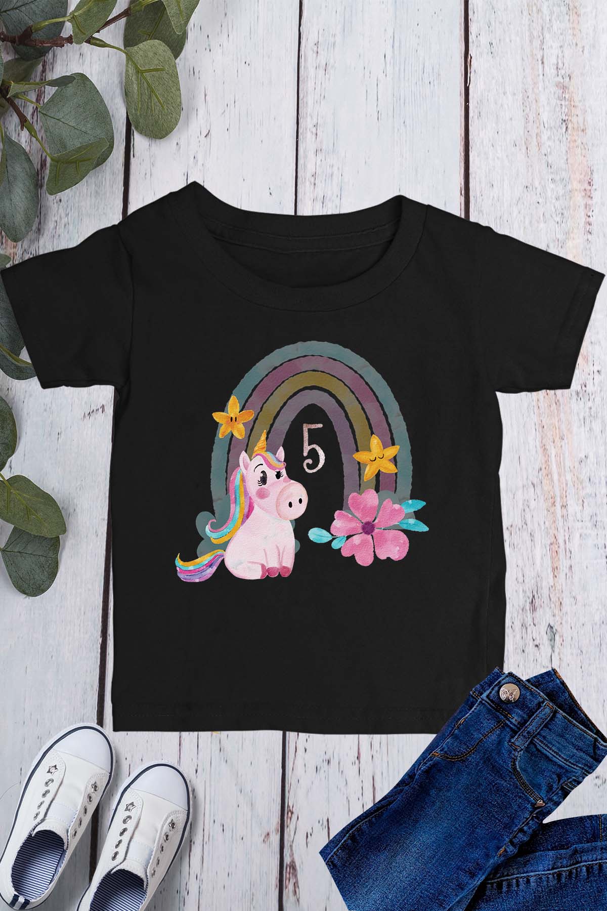 Unicorn 5th Birthday Girl Shirt