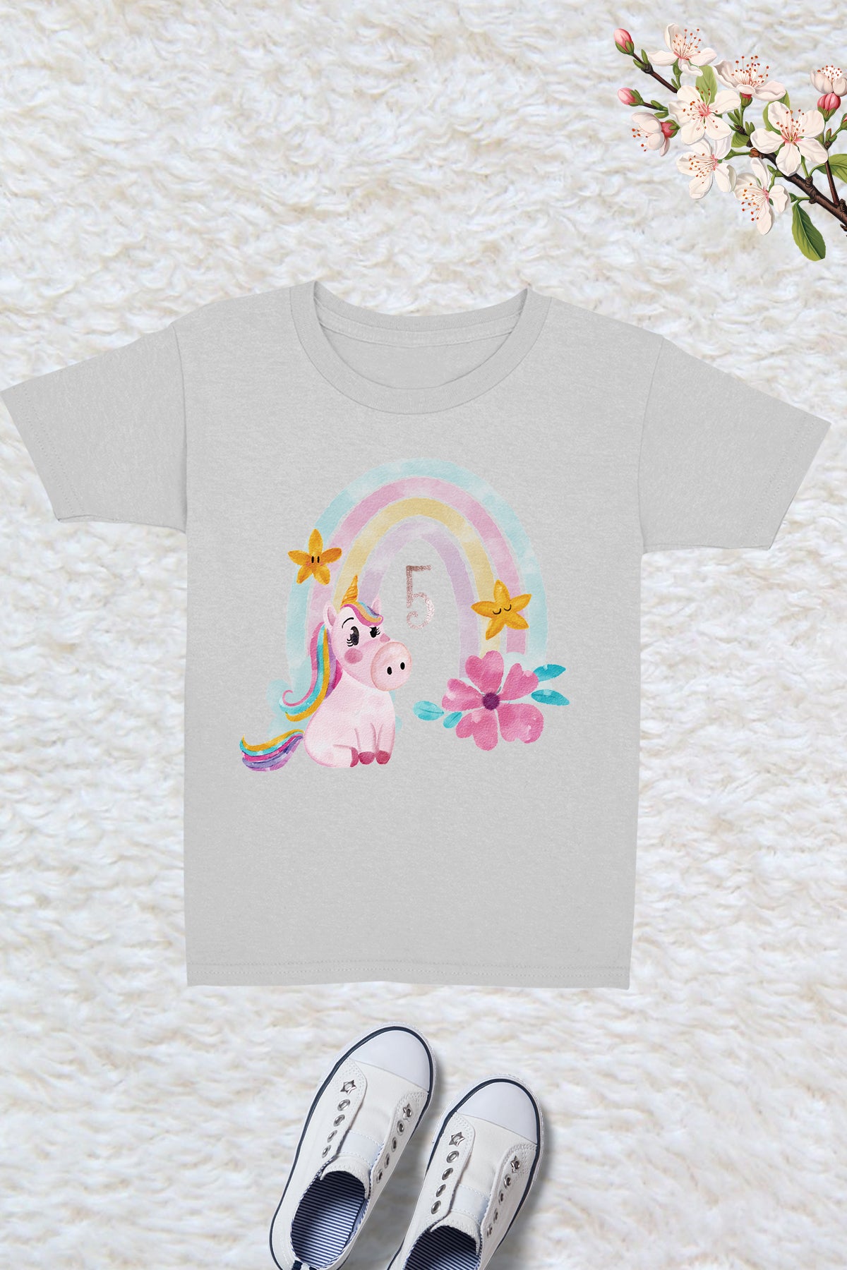 Unicorn 5th Birthday Girl Shirt