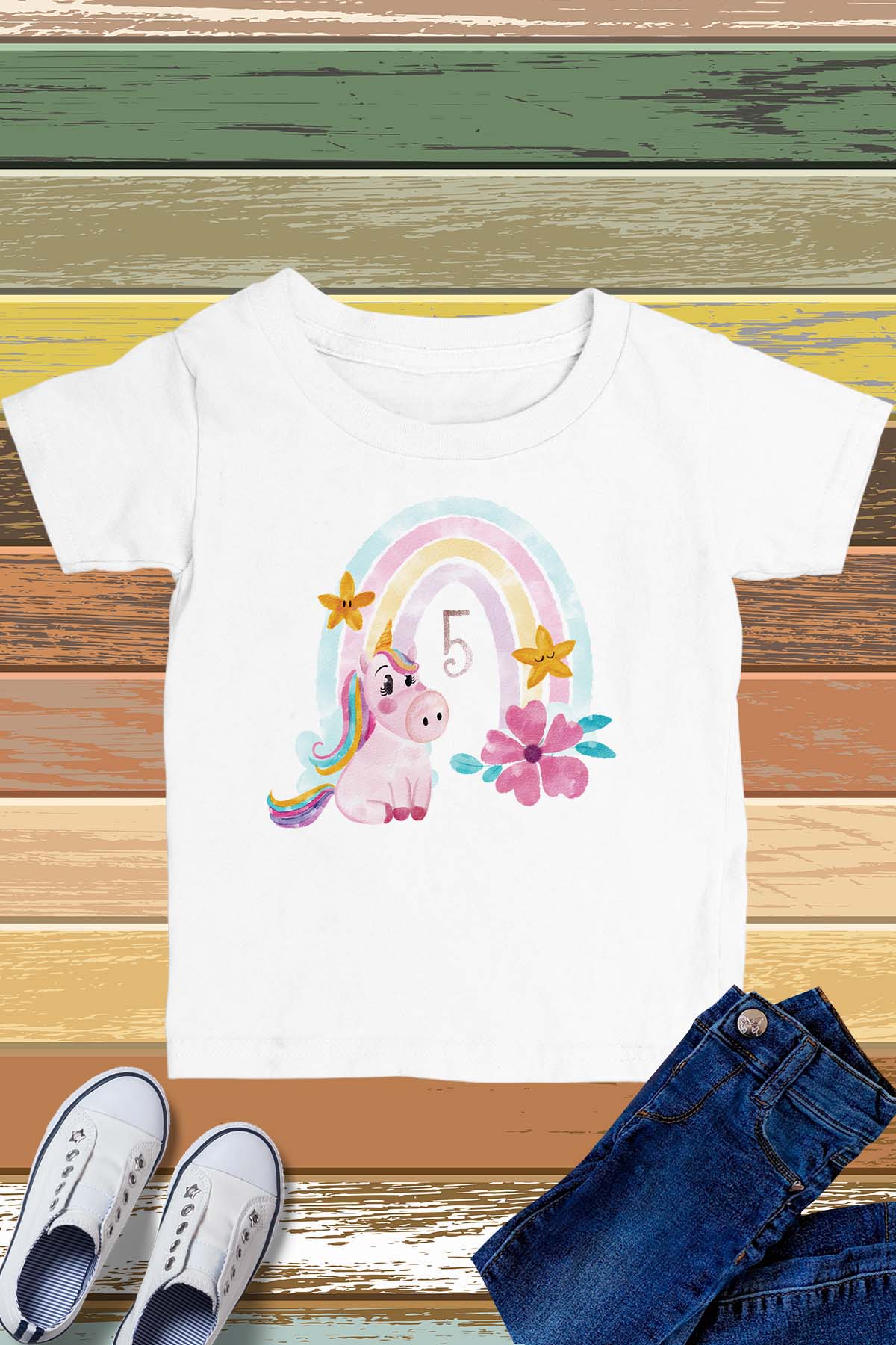 Unicorn 5th Birthday Girl Shirt