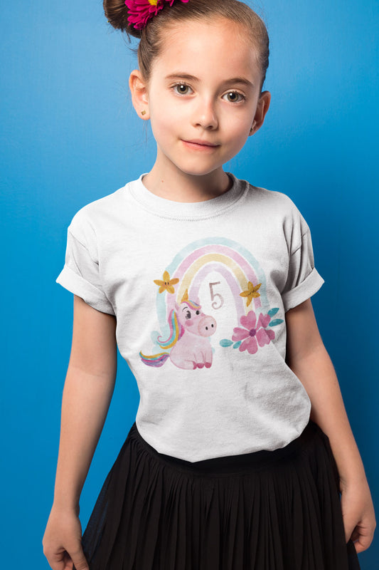 Unicorn 5th Birthday Girl Shirt