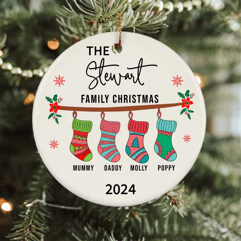 Personalised Family Hanging Stockings Christmas Ornament