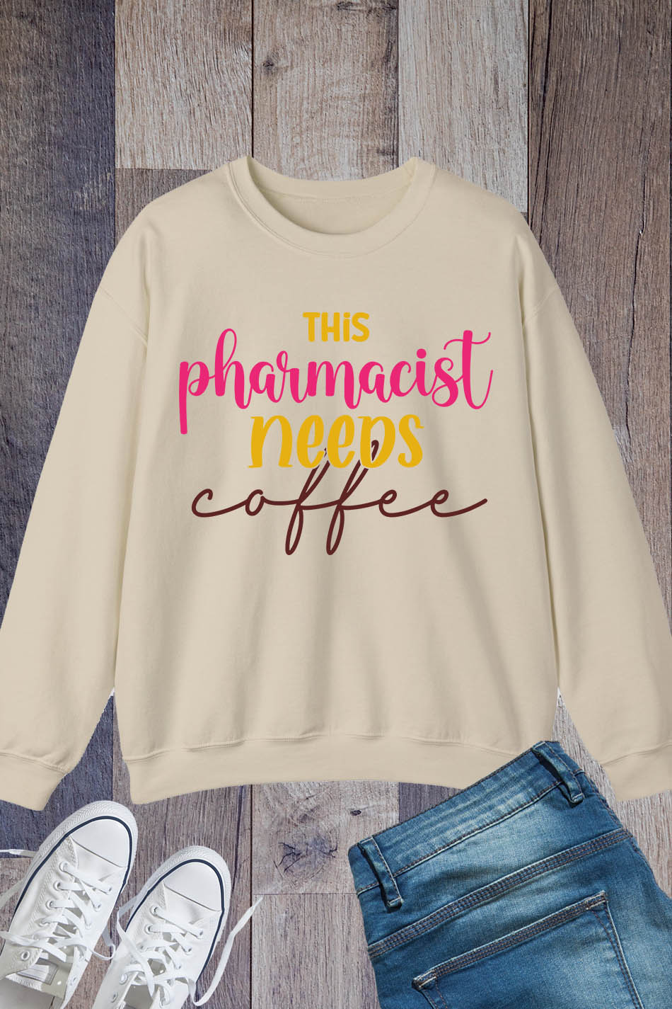 This Pharmacist Needs Coffee Sweatshirt Pharmacy Jumper