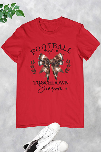 Football Mama Touchdown Season Bow Shirt