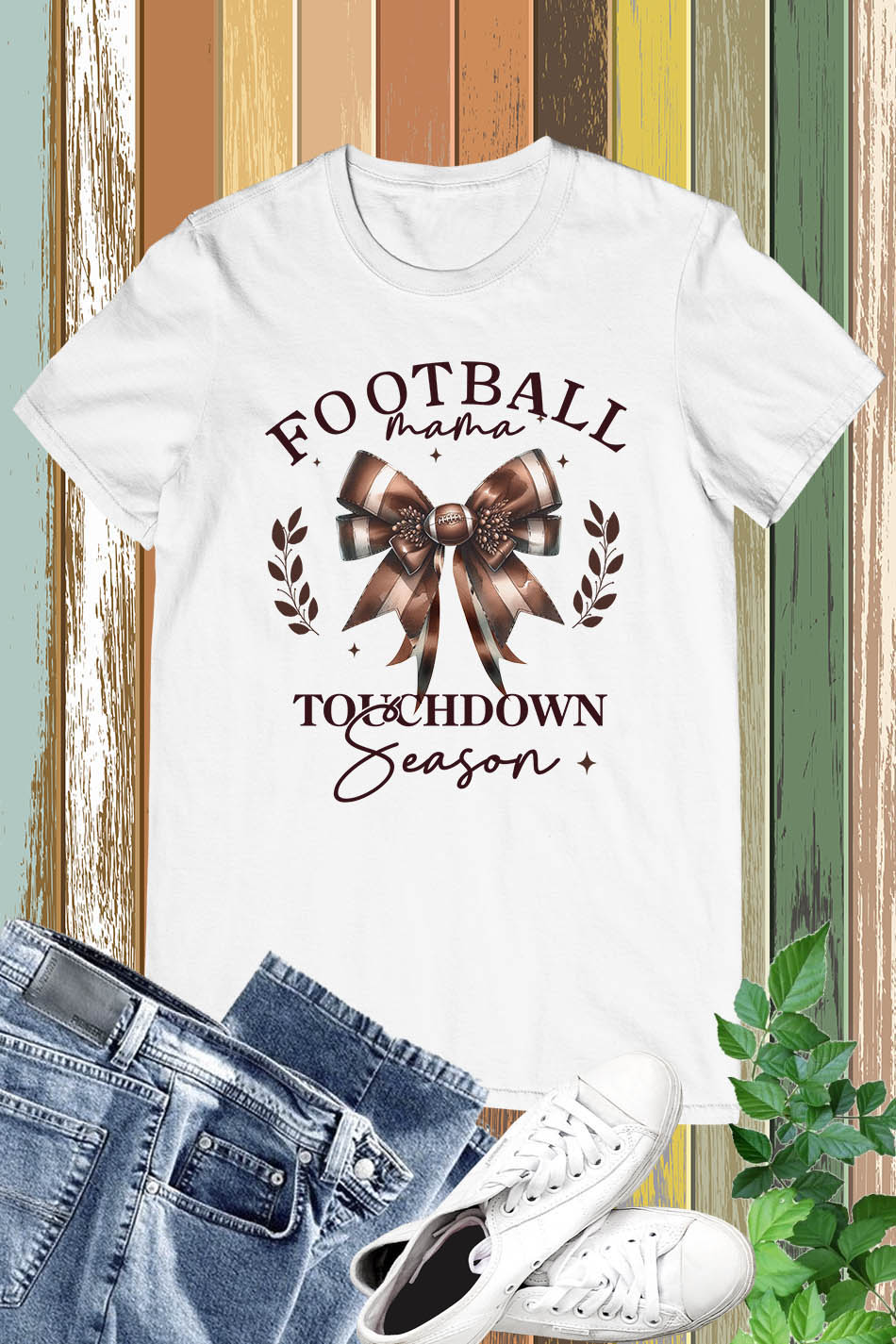 Football Mama Touchdown Season Bow Shirt