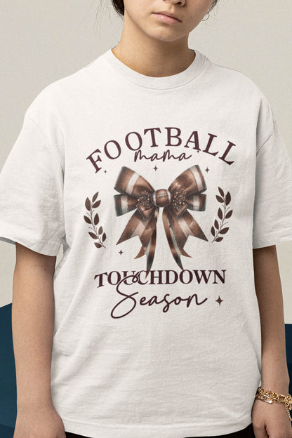 Football Mama Touchdown Season Bow Shirt