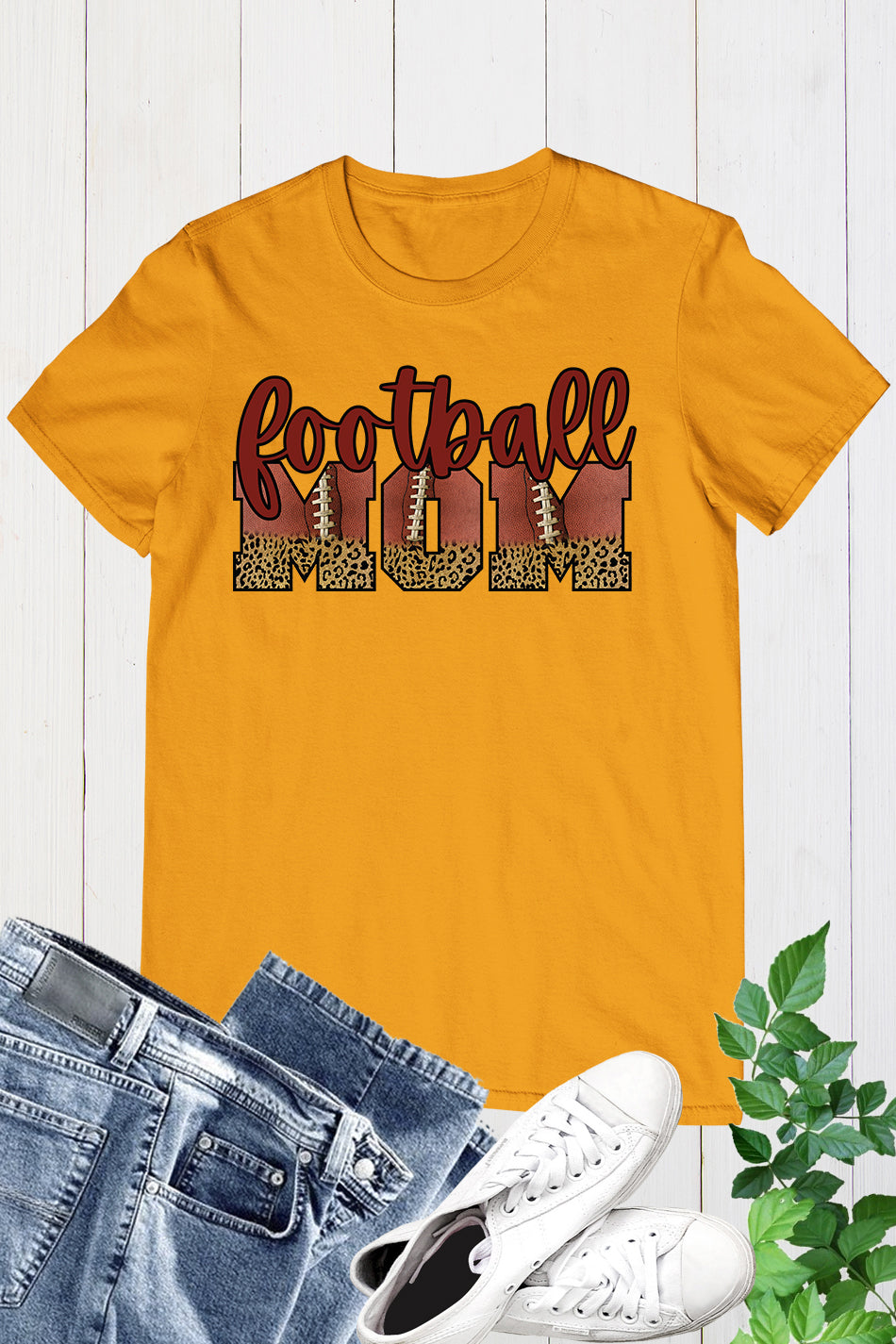 Football Mom Cheetah Print Shirts