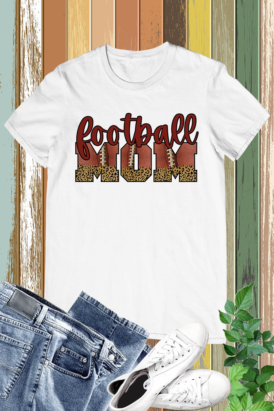 Football Mom Cheetah Print Shirts