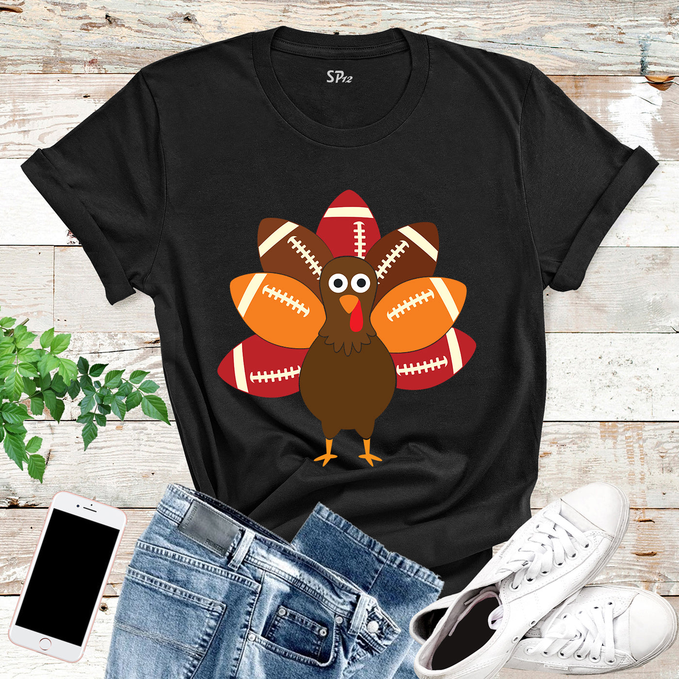 Football Thanksgiving Turkey T Shirt