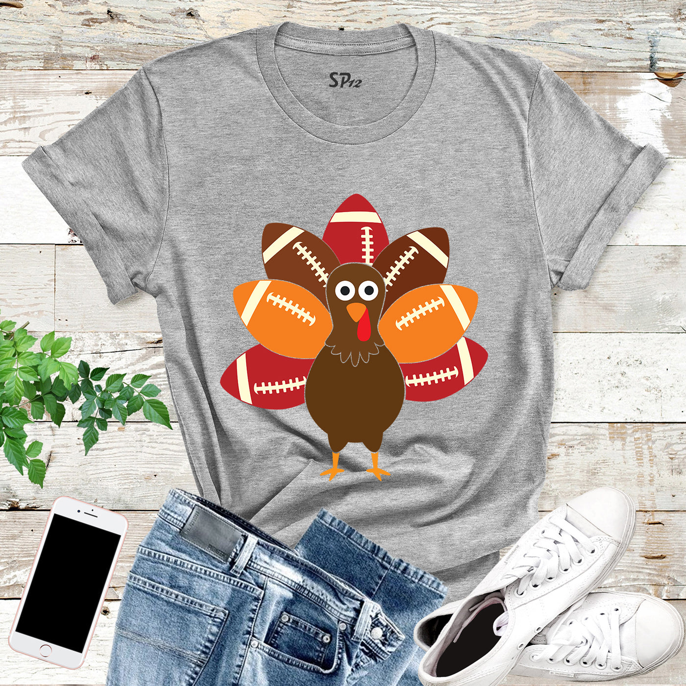 Football Thanksgiving Turkey T Shirt