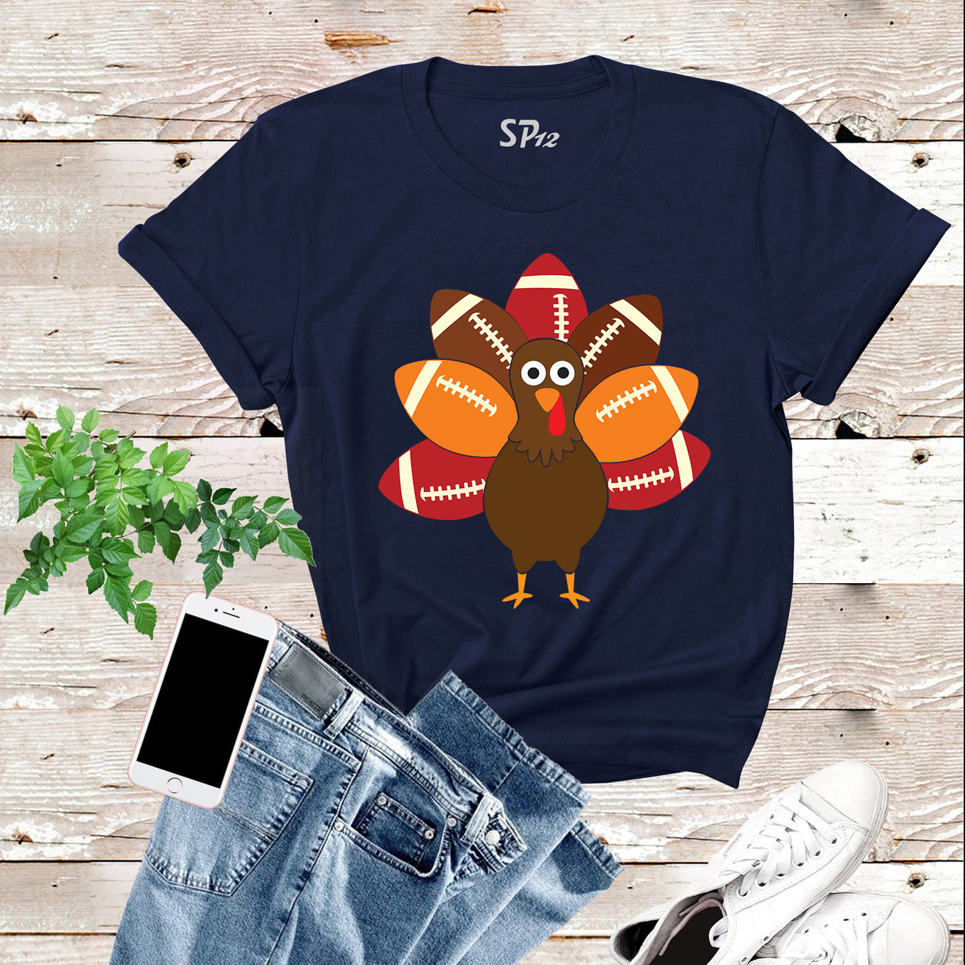 Football Thanksgiving Turkey T Shirt