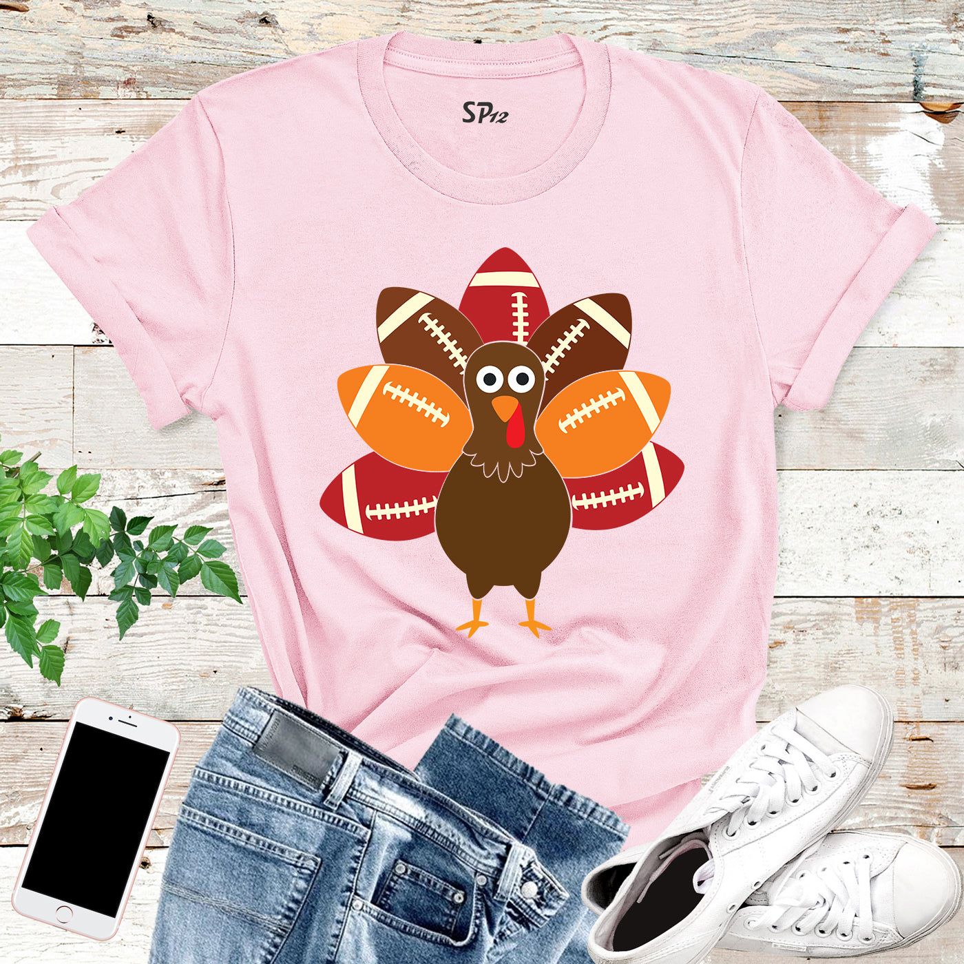 Football Thanksgiving Turkey T Shirt