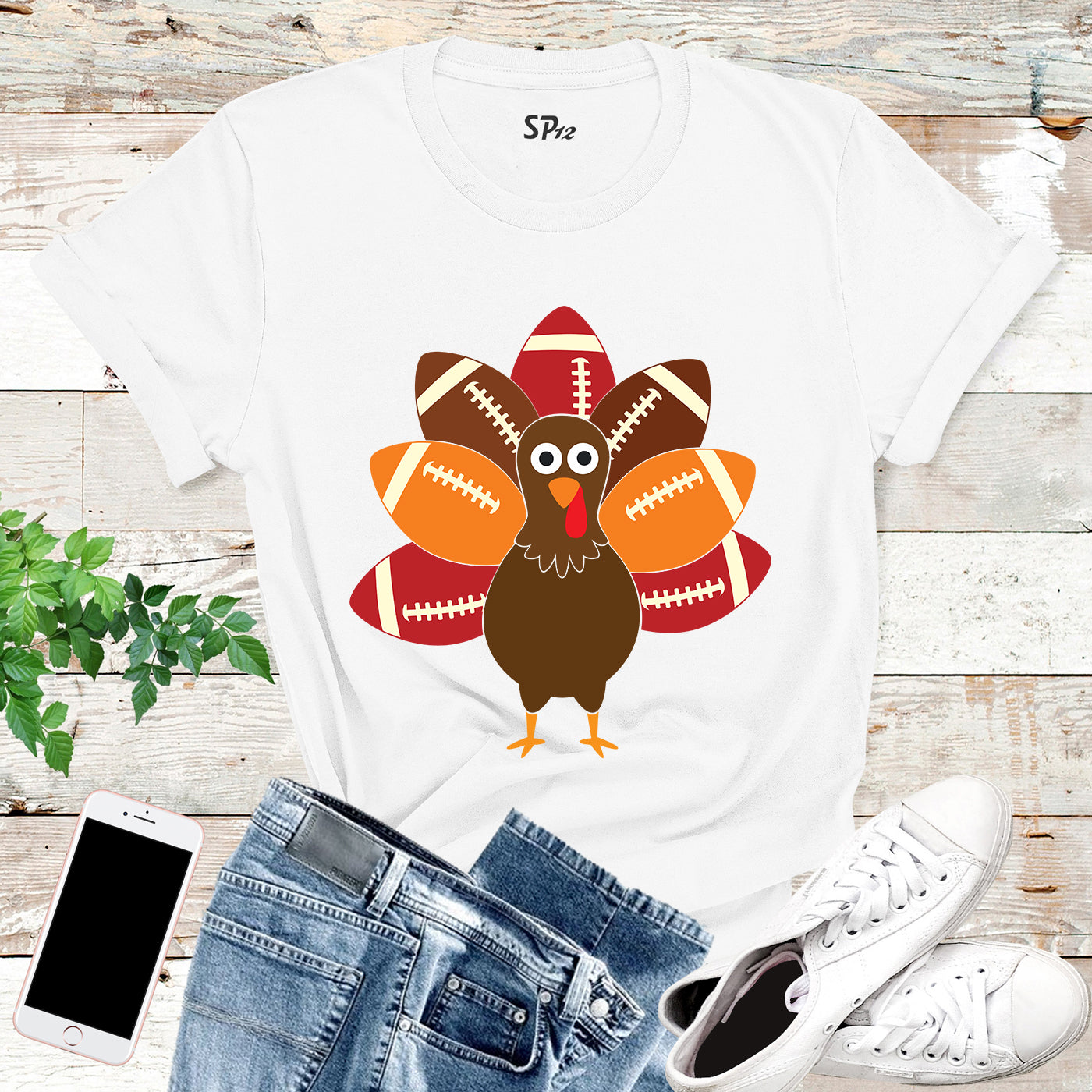 Football Thanksgiving Turkey T Shirt